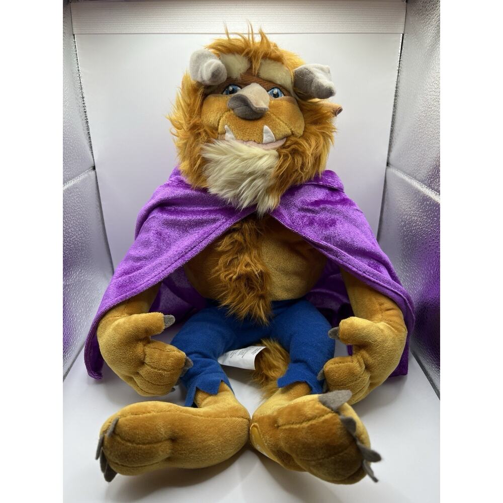 Disney Store 14" Beast Plush Stuffed Animal Collectible Toy Purple Cape